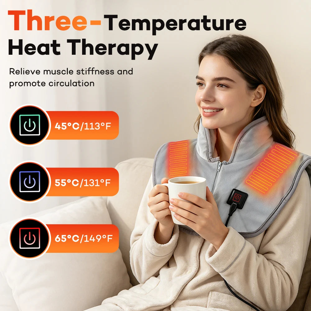 USB Heated Shoulder Wrap Electric Warm Shawl for Neck and Back