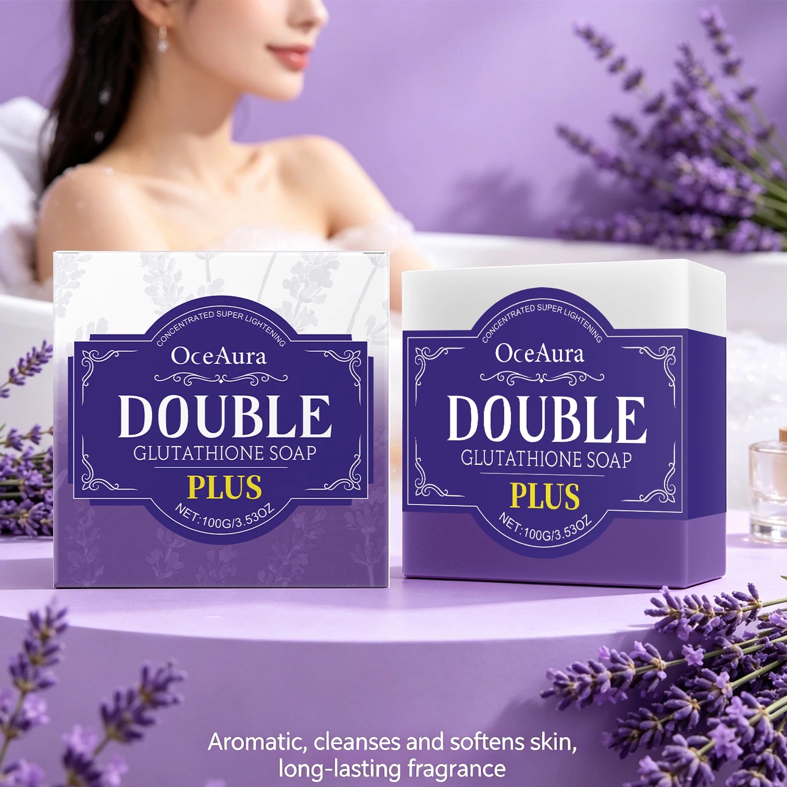 Lavender Cleansing Soap Bar Oil Control Skin Softener - 4