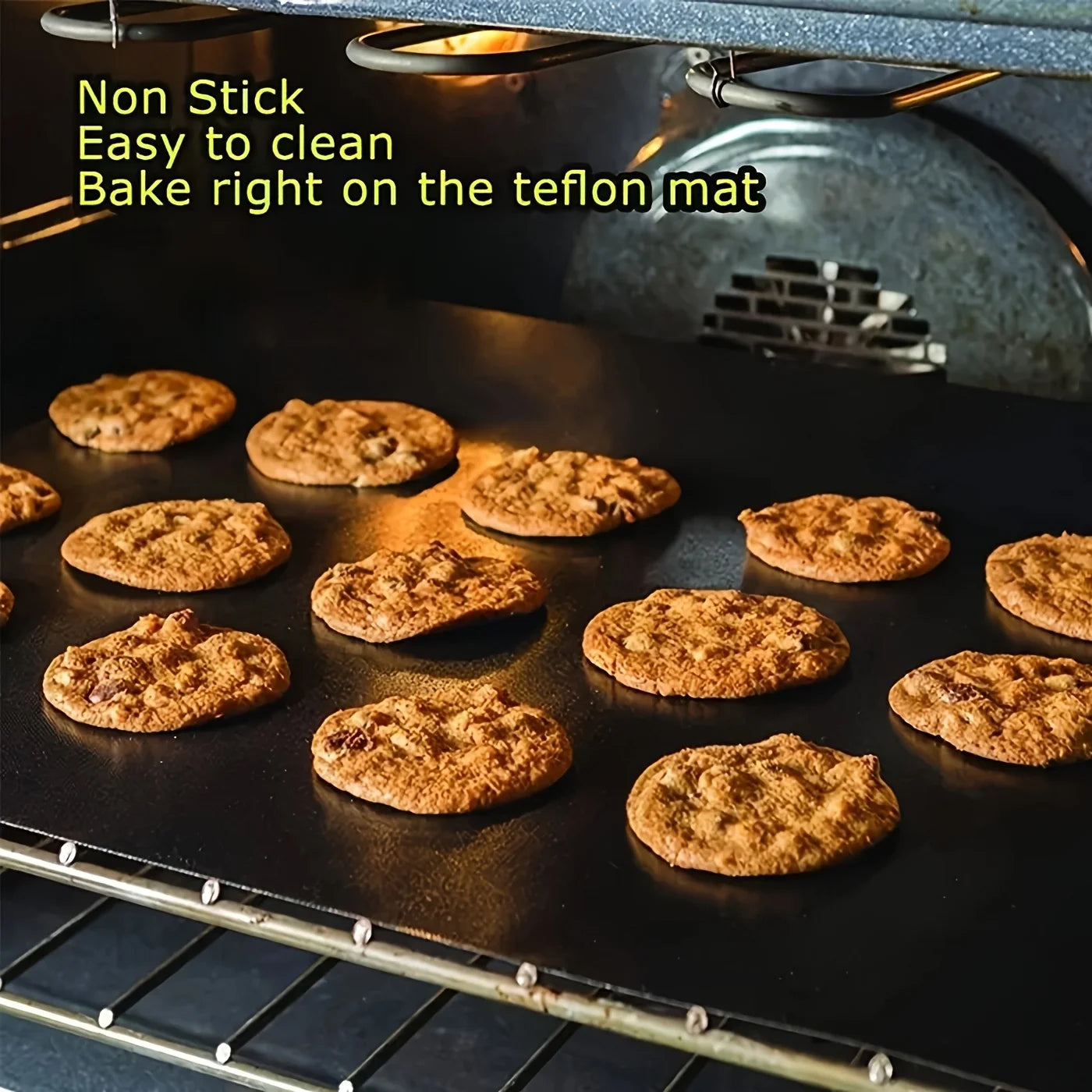 2Pc Non Stick Oven Liner Reusable Baking Mat for Microwave and BBQ