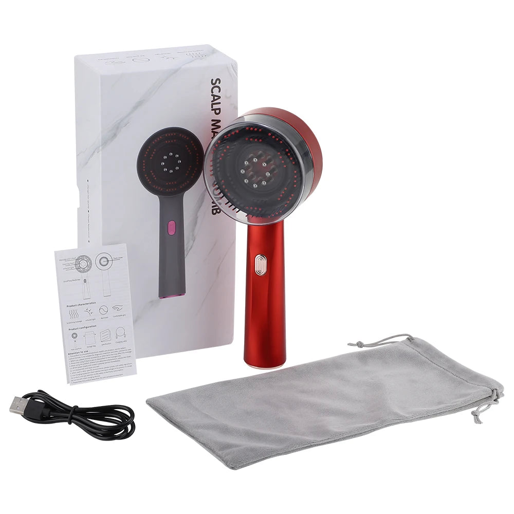 Electric Scalp Massager Hair Growth Oil Applicator Red Light Comb - 15