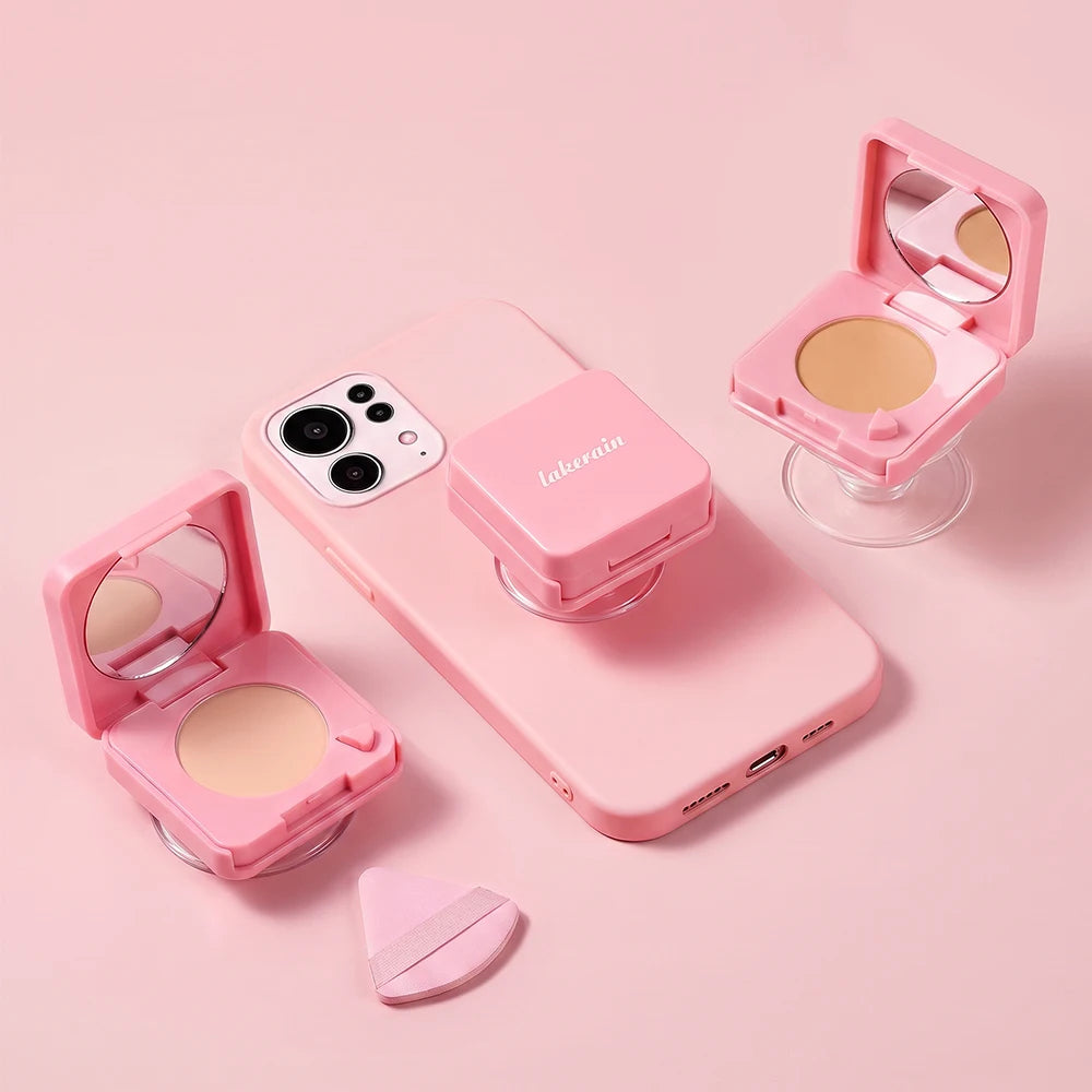 2 in 1 Pressed Powder and Phone Grip Oil Control Compact Makeup