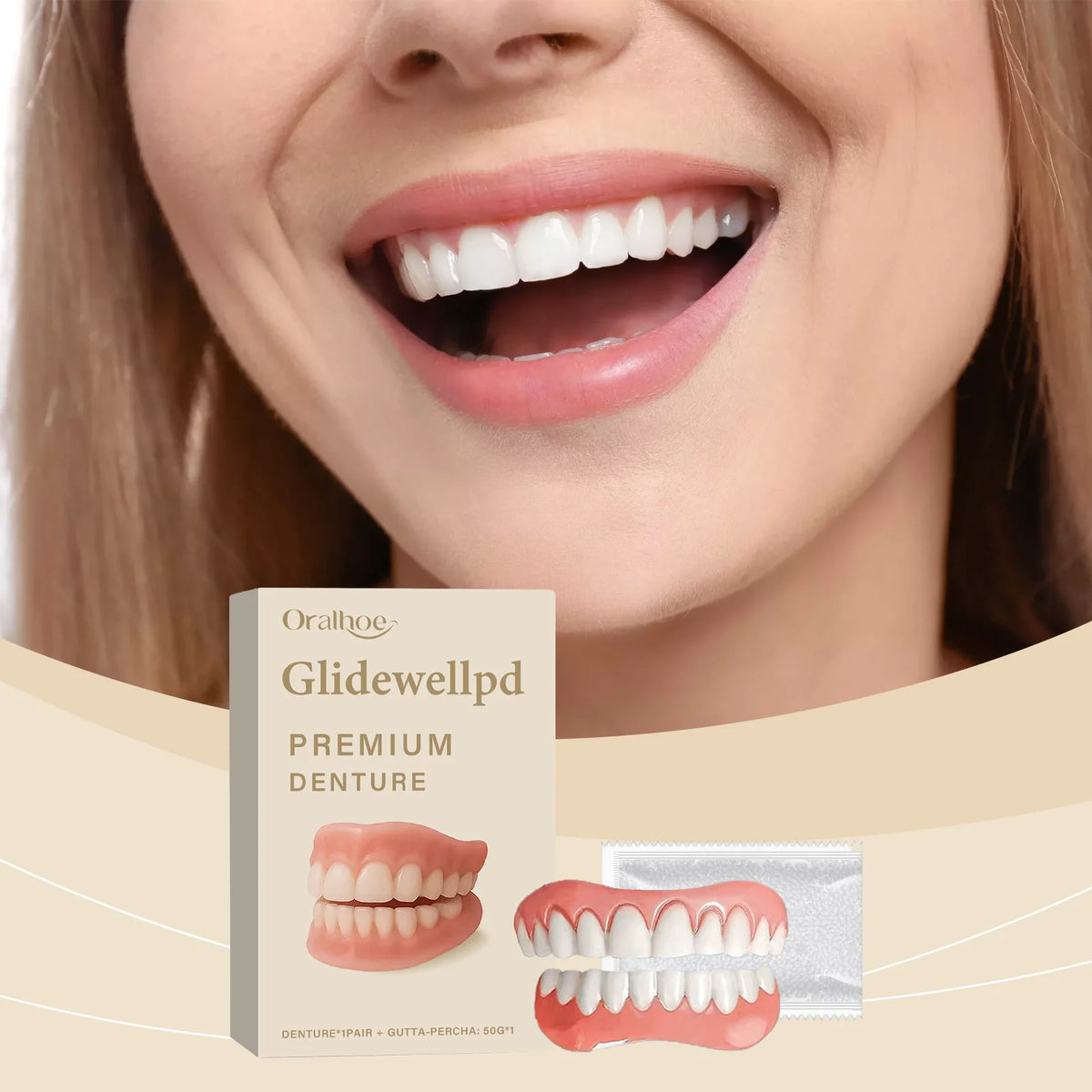 Silicone False Teeth Dentures Flexible Cosmetic Denture Reliner Kit