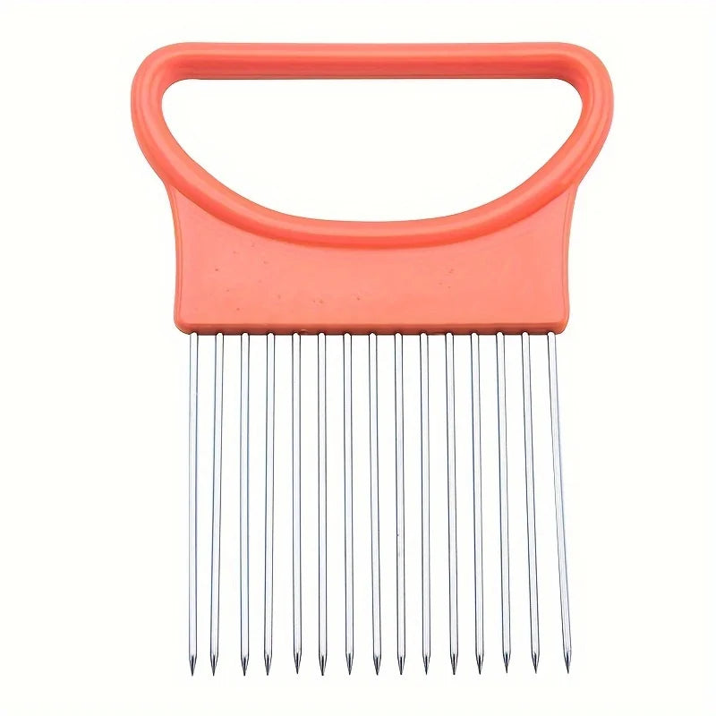 Stainless Steel Onion Holder Slicer Vegetable Fruit Cutting Assistant Tool - 13