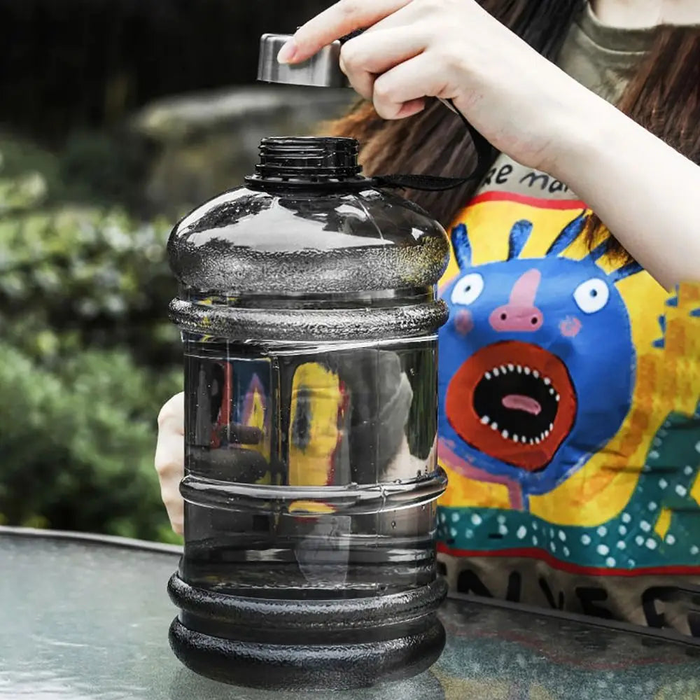 2L Large Sports Water Bottle Portable PETG Fitness Jug with Handle - 10