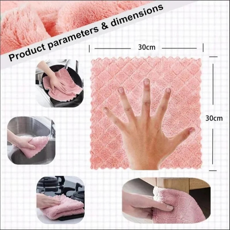 Microfiber Kitchen Cleaning Cloths - Nonstick Oil Absorbent Dish Towels