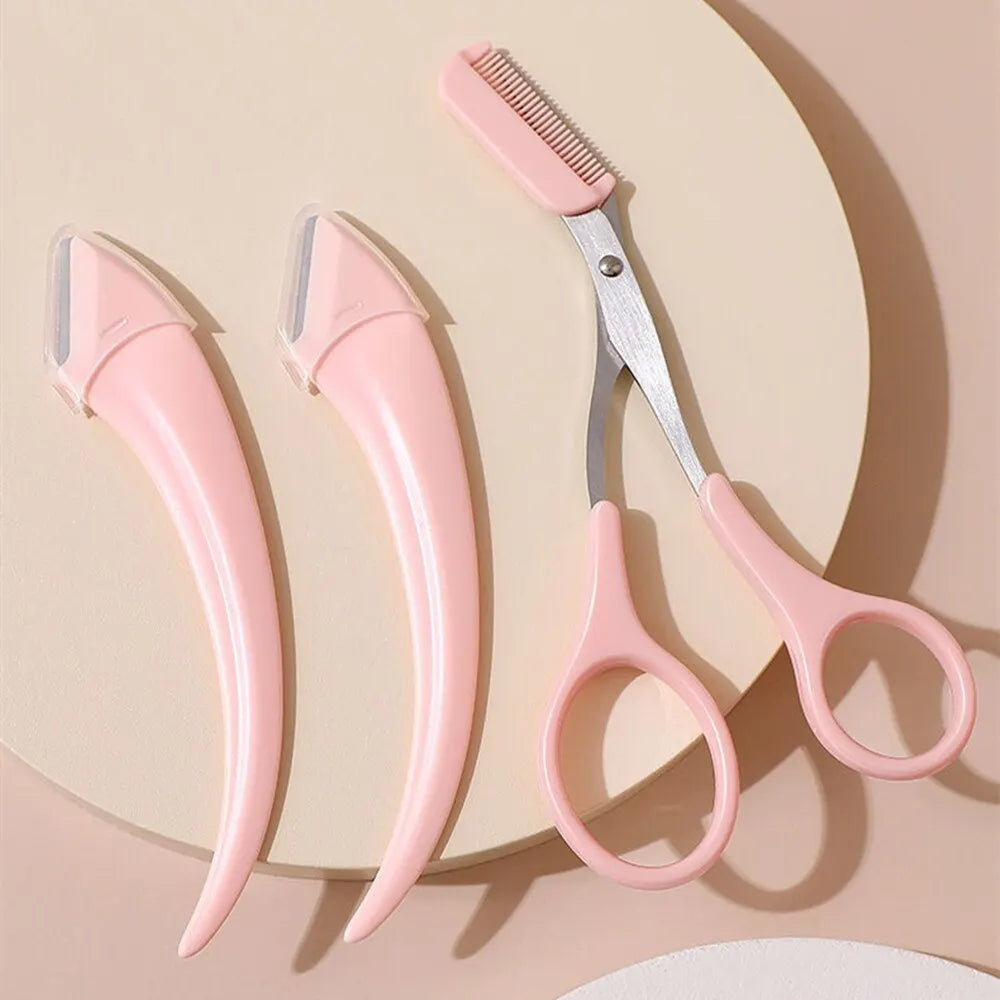 Professional Eyebrow Trimmer Set with Comb and Precision Face Razor - 8
