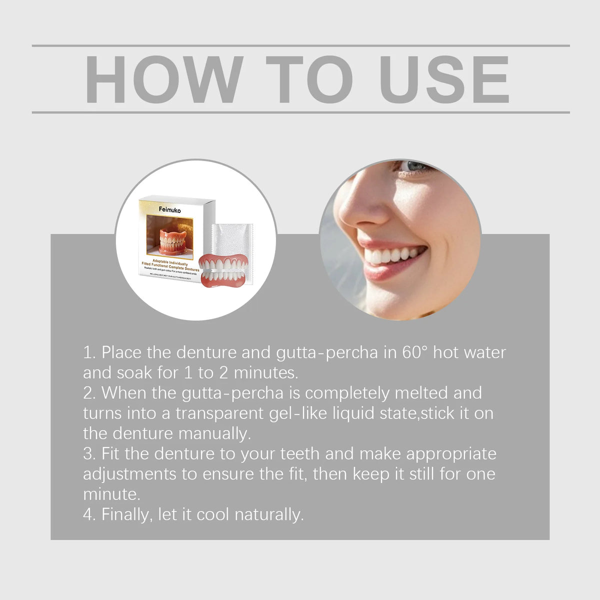 Denture Silicone Kit Soft Liners Upper And Lower Teeth Set