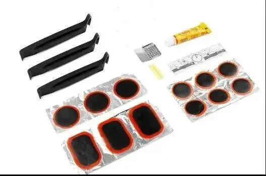 Bicycle Tire Repair Kit Compact Flat Tire Fix Puncture Patch Tool Set - 12