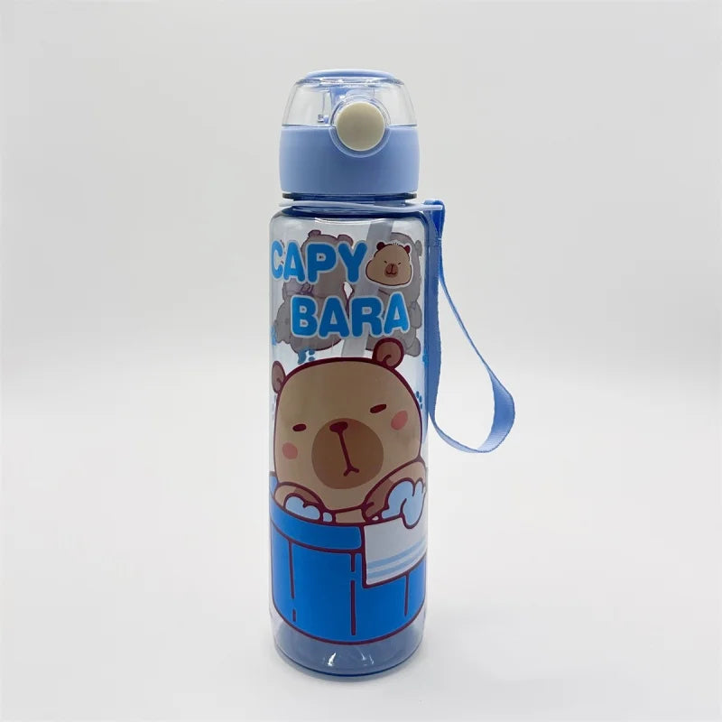 700ml Capybara Water Bottle Leak Proof Sports Cup with Straw and Strap - 12