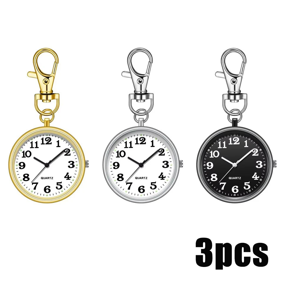 Portable Quartz Pocket Watch Keychain Hanging Nurse Fob Watch - 19