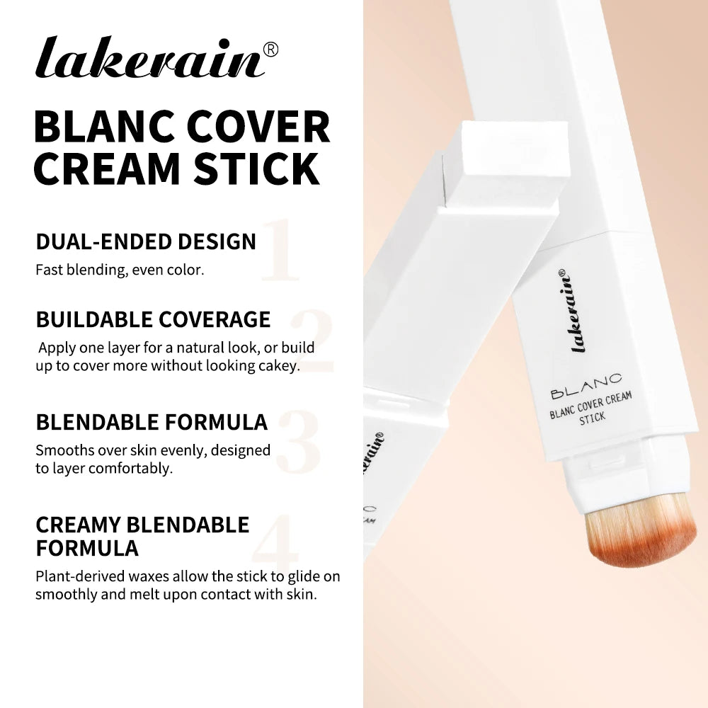 Lakerain Blanc Cover Dual Ended Waterproof Cream Foundation Stick