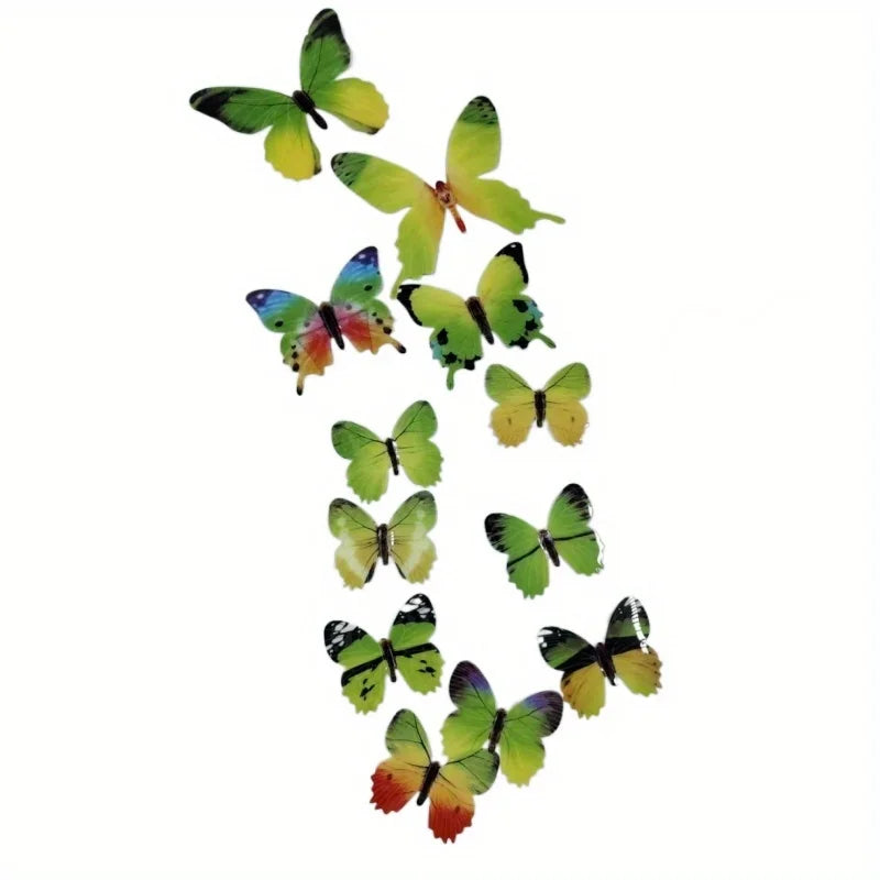 12PCS 3D Luminous Butterfly Wall Stickers Glow in the Dark Home Decor