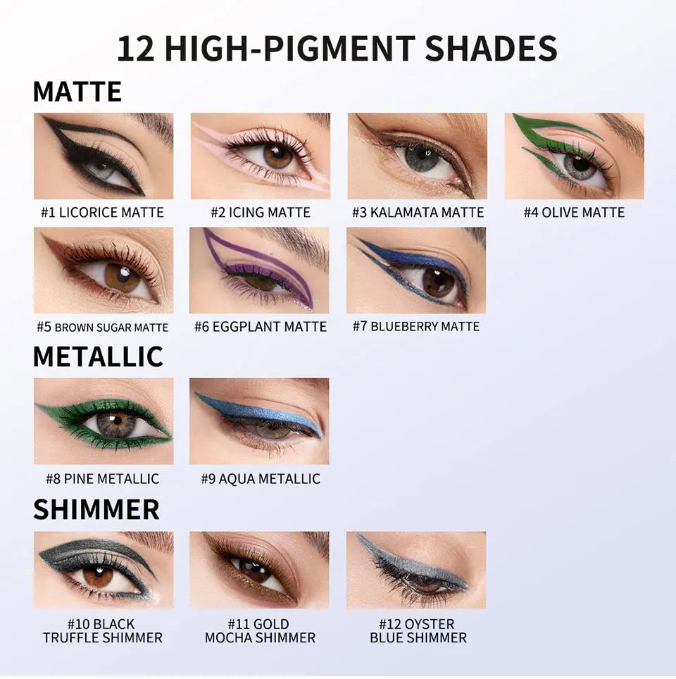 Waterproof Eyeliner Pencil Long Lasting Smudge Proof Makeup - 8
