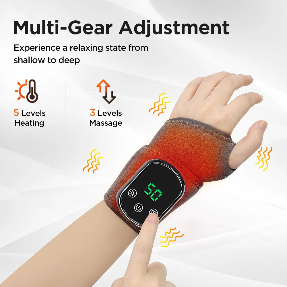 Cordless Heated Wrist Brace & Vibration Massager Wrap