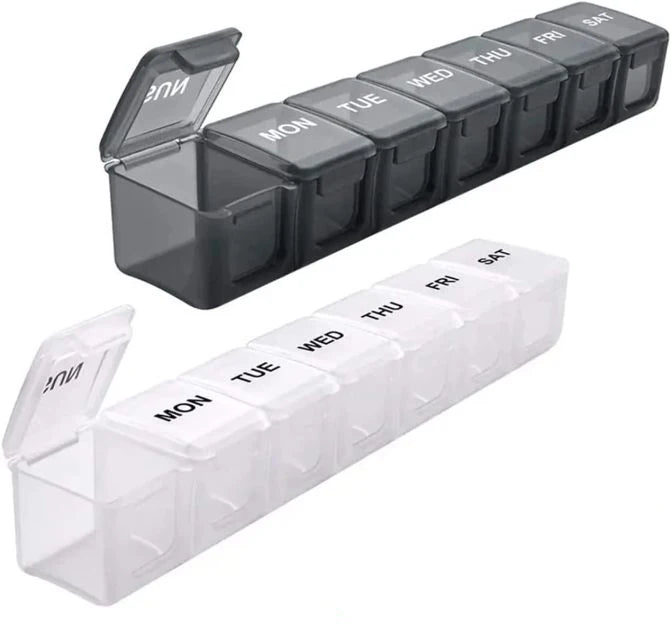 7 Day Weekly Pill Organizer Tablet Medicine Storage Case 2 Pack - 21