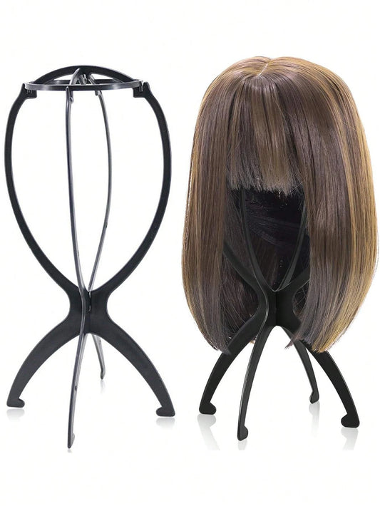 Portable Folding Wig Stand Hat Display Holder for Styling and Travel