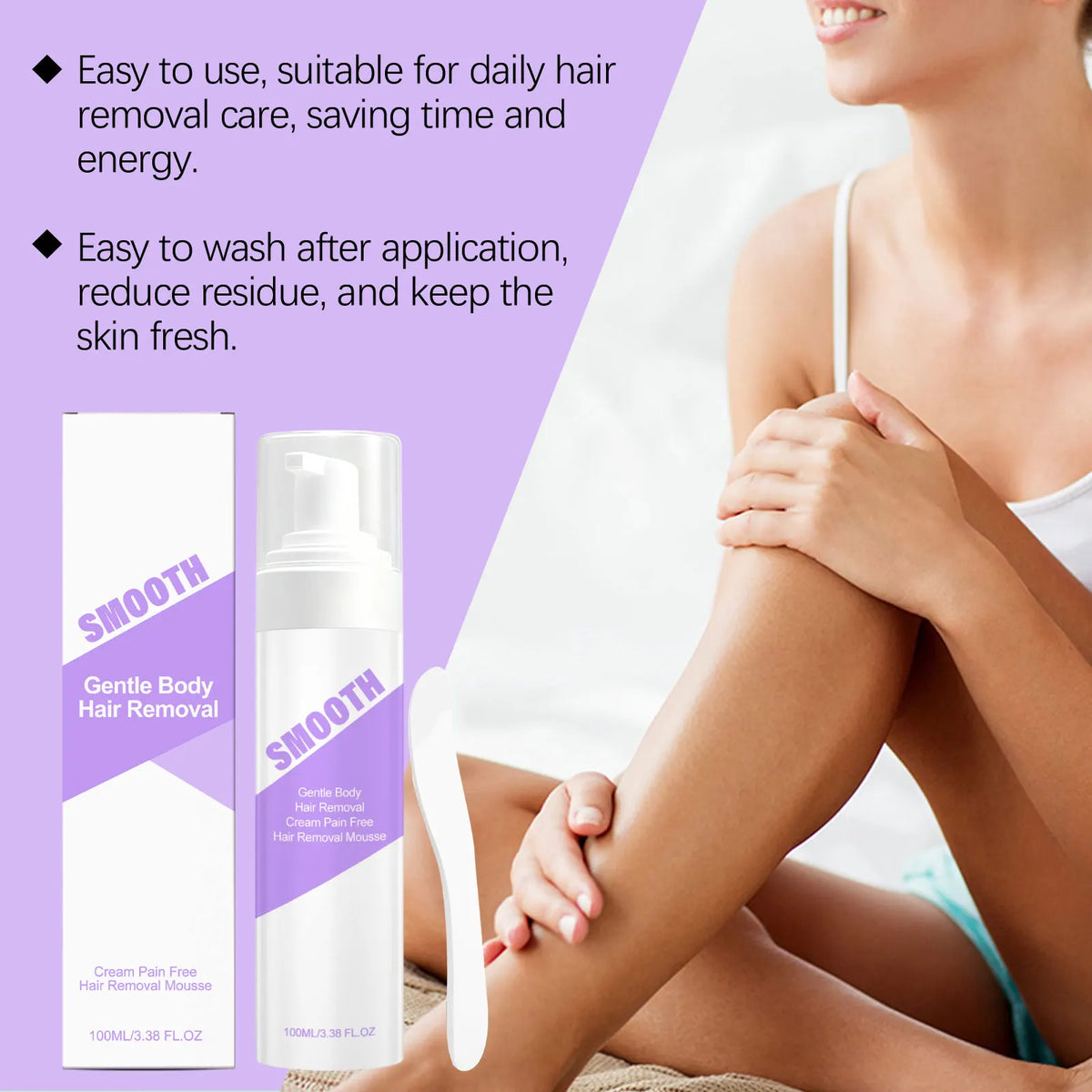 Painfree Hair Removal Mousse Depilatory Foam for Smooth Skin
