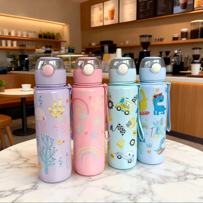 700ml Leak-Proof Sports Water Bottle with Straw and Carrying Handle