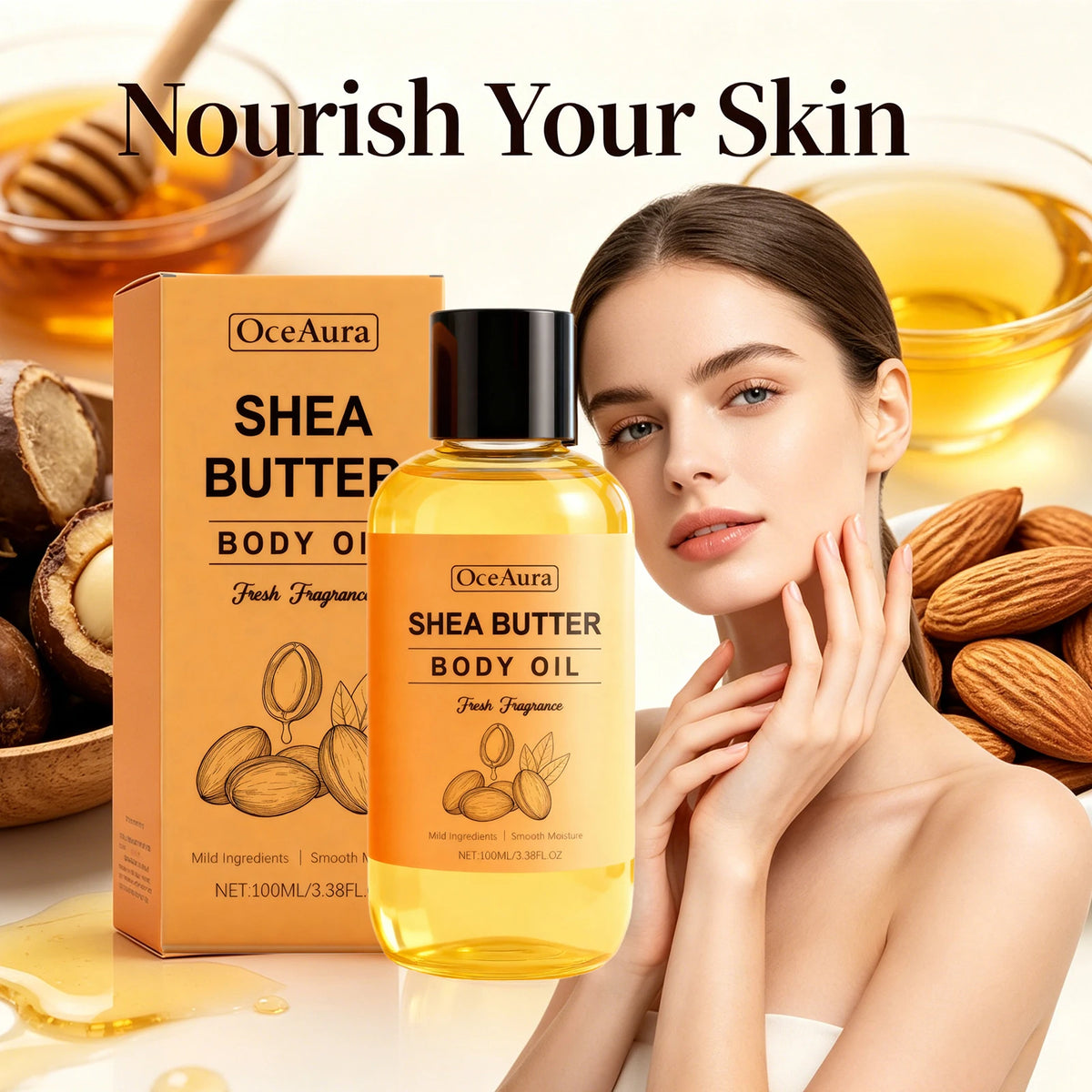 Shea Butter Body Oil Hydrating Massage Care for Dry Skin