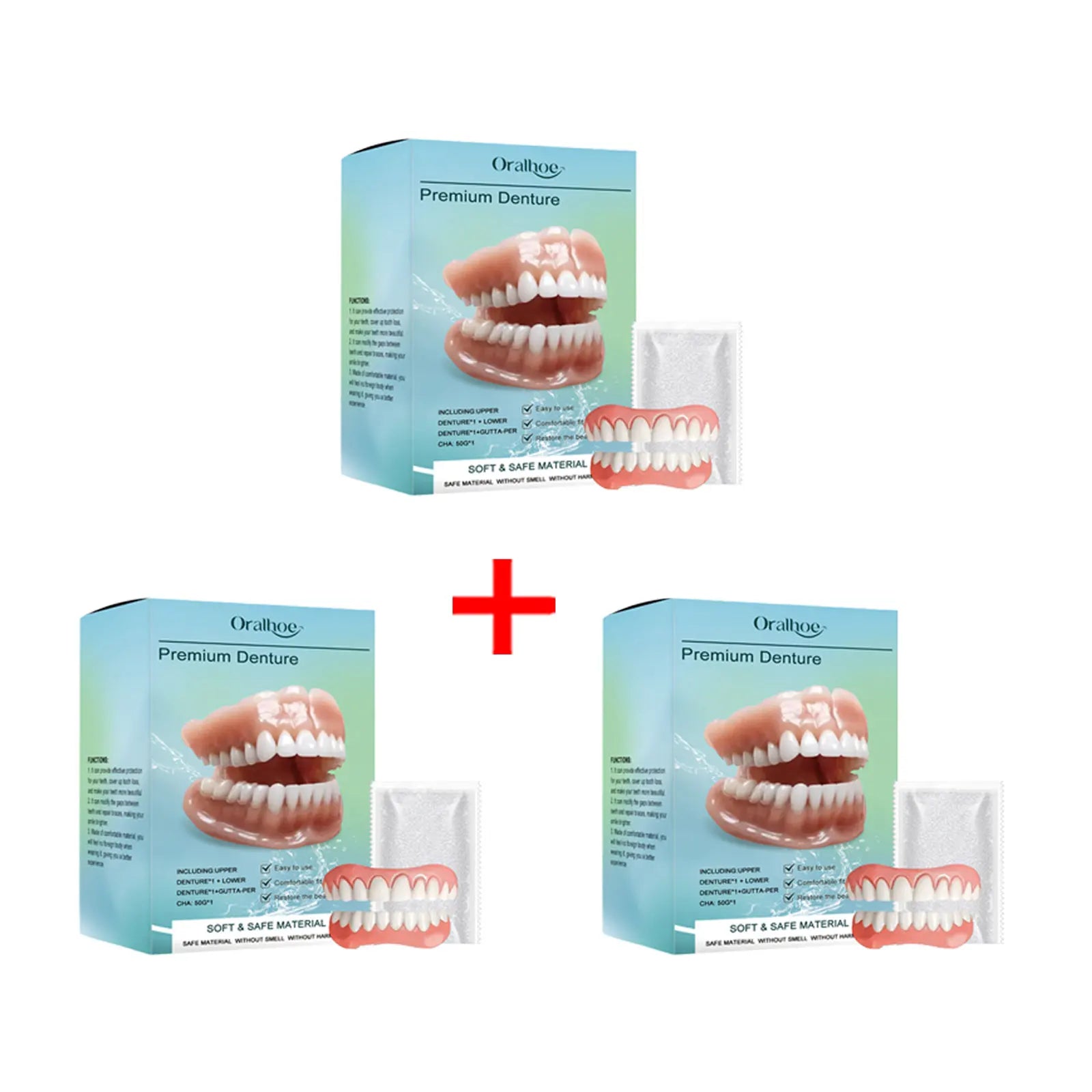 Silicone Denture Set Temporary False Teeth Veneers - 17