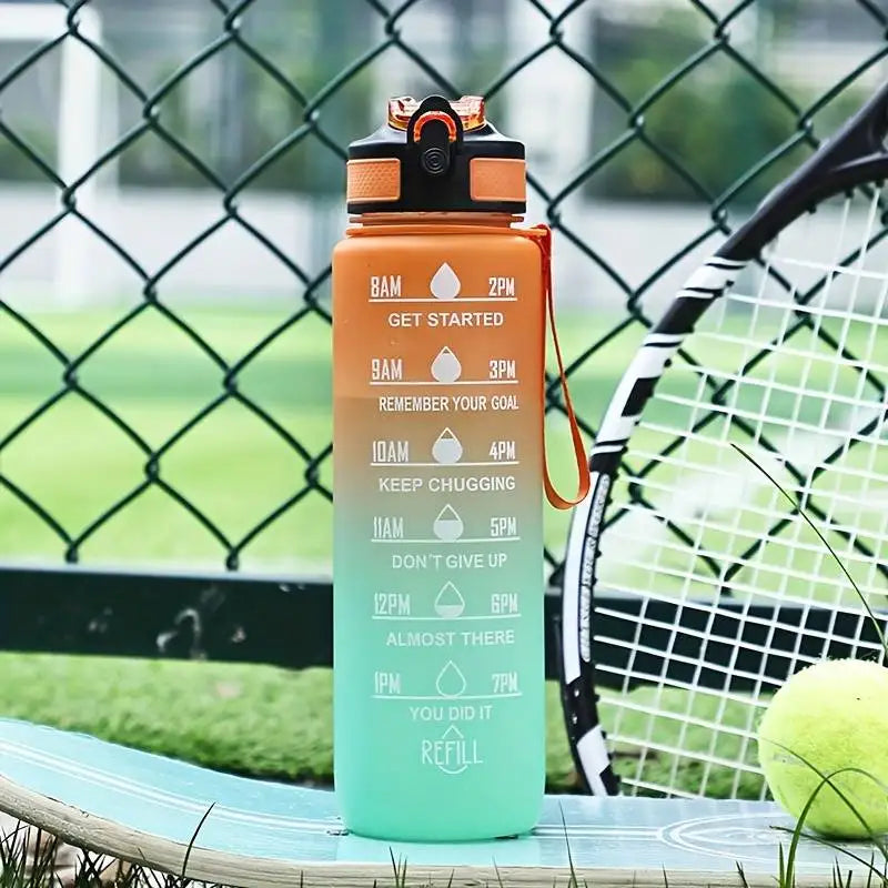 1000ml Gradient Sports Water Bottle Large Capacity Straw Gym Cup - 7