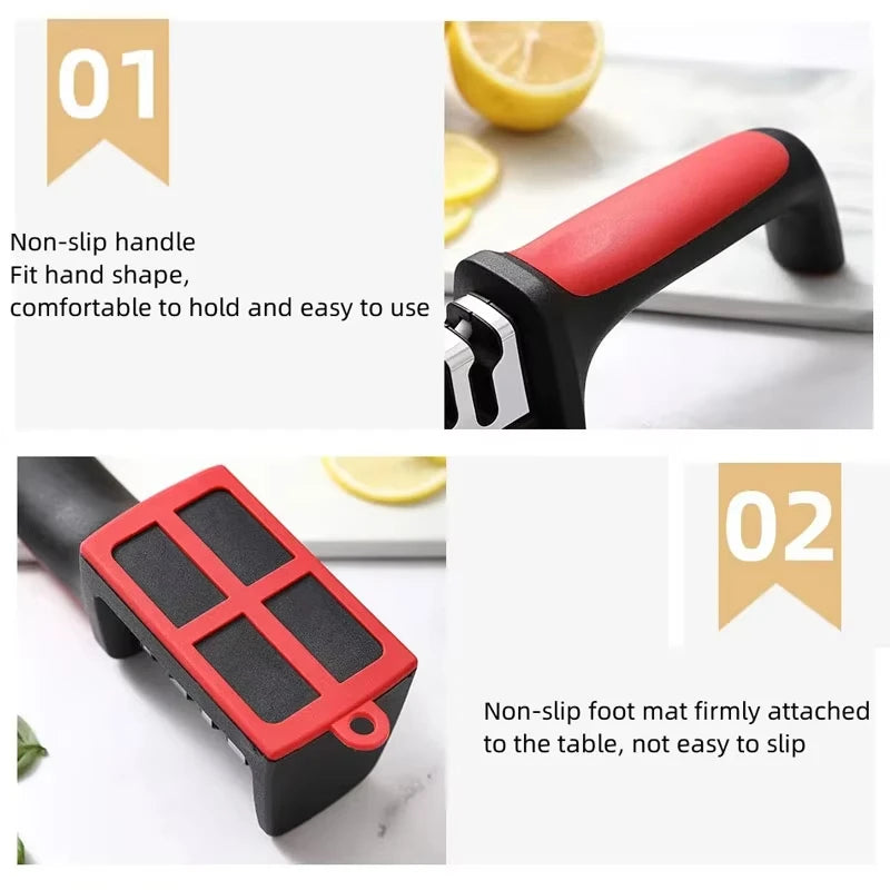 3-Stage Professional Knife Sharpener Kitchen Tool for Knives and Scissors