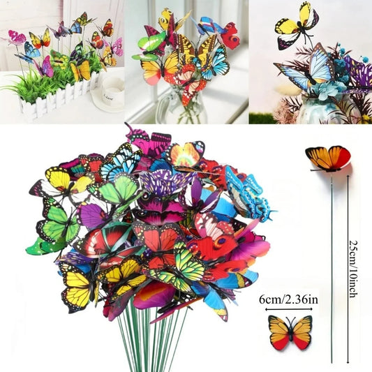 3D Artificial Butterfly Garden Stakes Waterproof Plant Pot Decorations