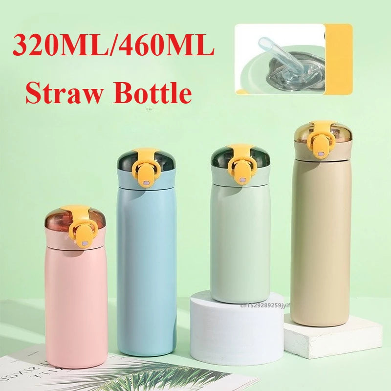 Stainless Steel Thermal Kids Water Bottle Vacuum Insulated Straw Mug - 1