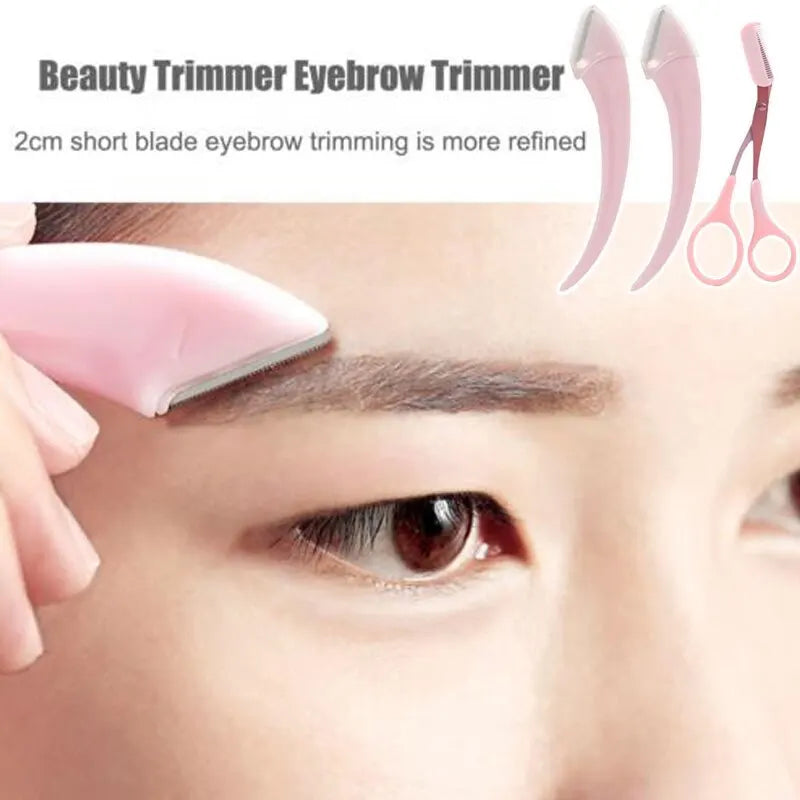 Professional Eyebrow Trimmer Set with Comb and Precision Face Razor