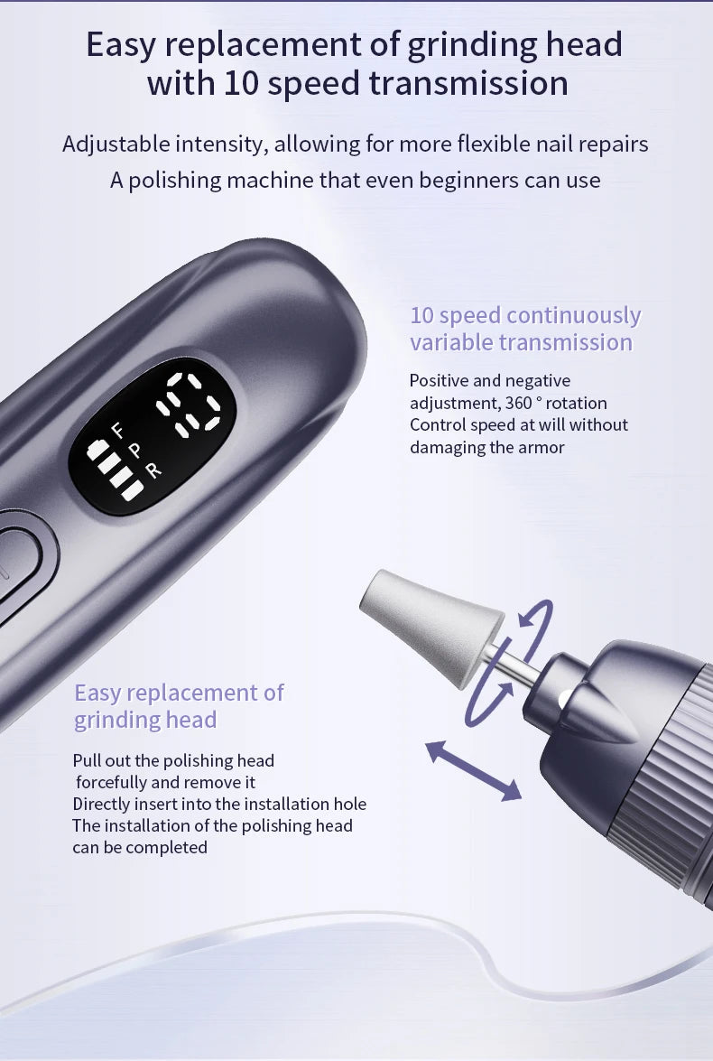 Electric Nail File Set Cordless Manicure Pedicure Drill Machine
