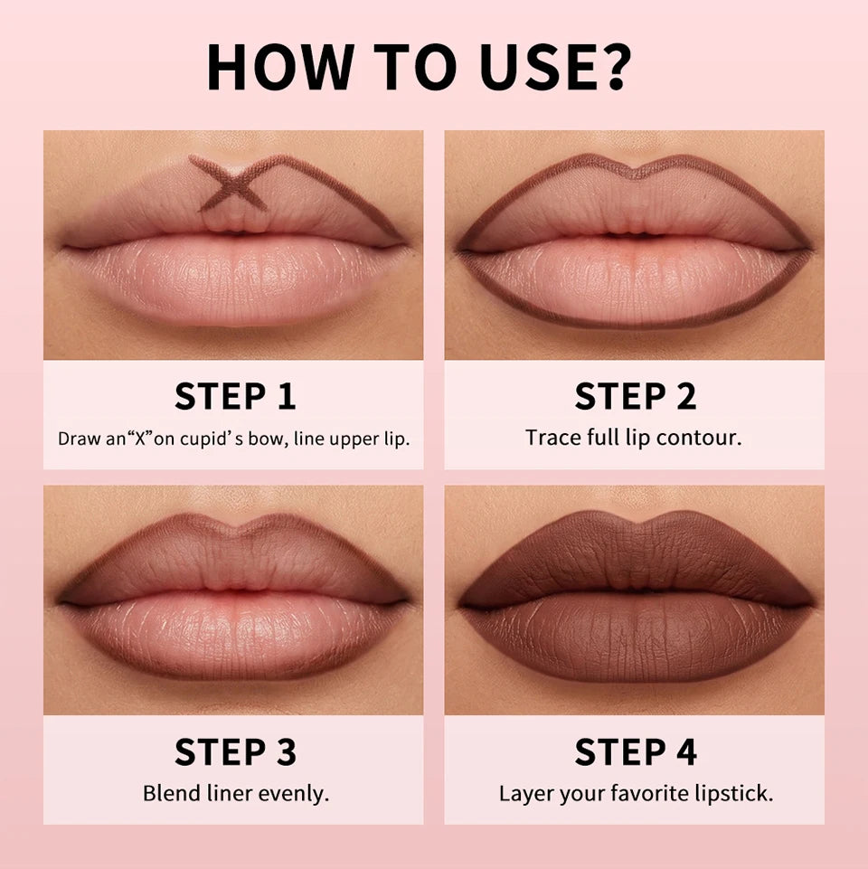 Stain Lip Liner Pencil Waterproof Matte Lip Contour Pen