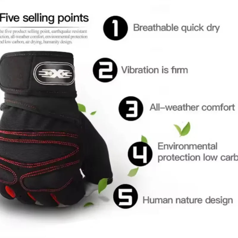 Unisex Half Finger Sports Gloves Fitness Gym Cycling Wrist Support