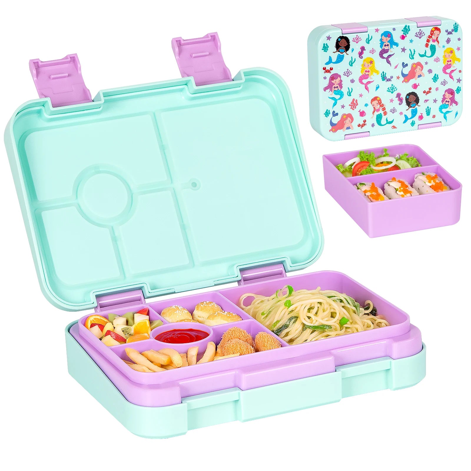 1100ml Christmas Cartoon Bento Box Leakproof Microwavable Lunch Container - 6