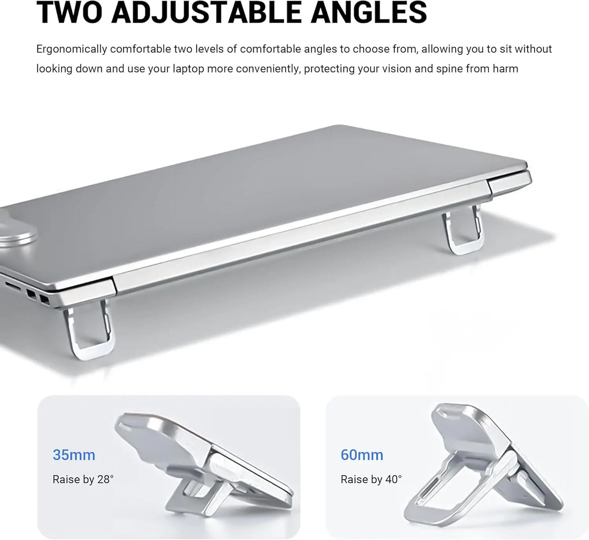 Mini Portable Laptop Stand Invisible Foldable Ergonomic Cooling Feet