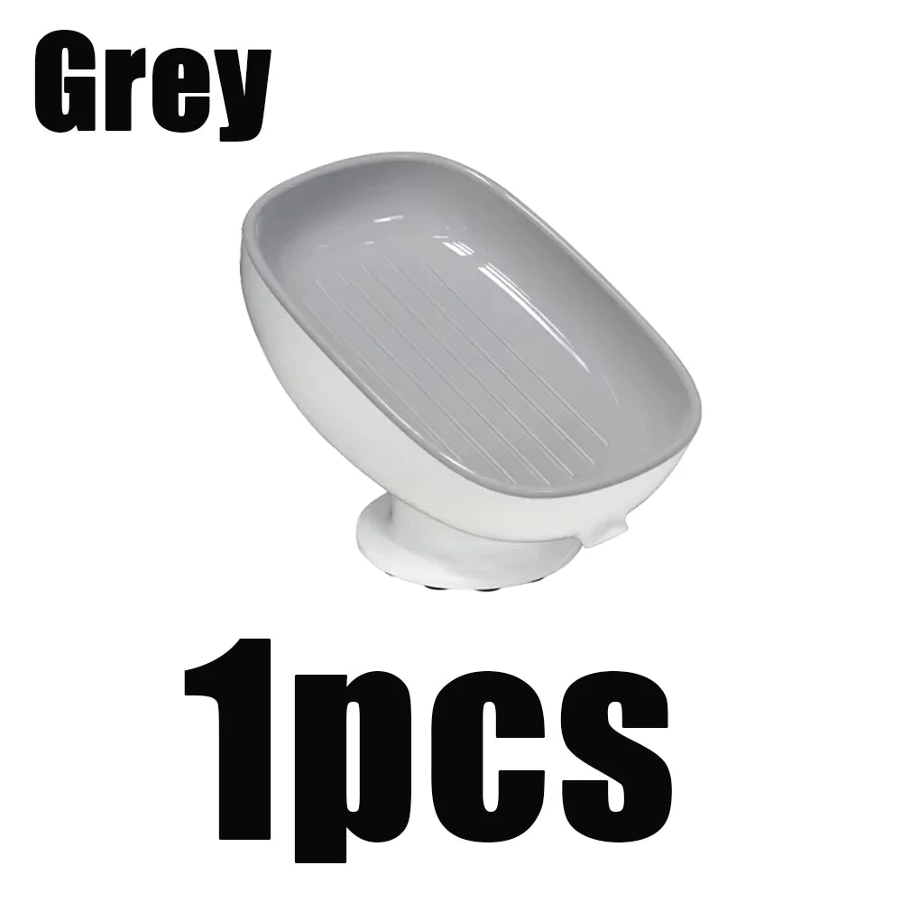Suction Cup Soap Holder Drain Dish for Bathroom Kitchen Sponge Organizer