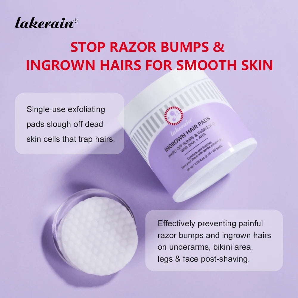 Ingrown Hair Treatment Pads Exfoliating Razor Bumps Aftershave Care
