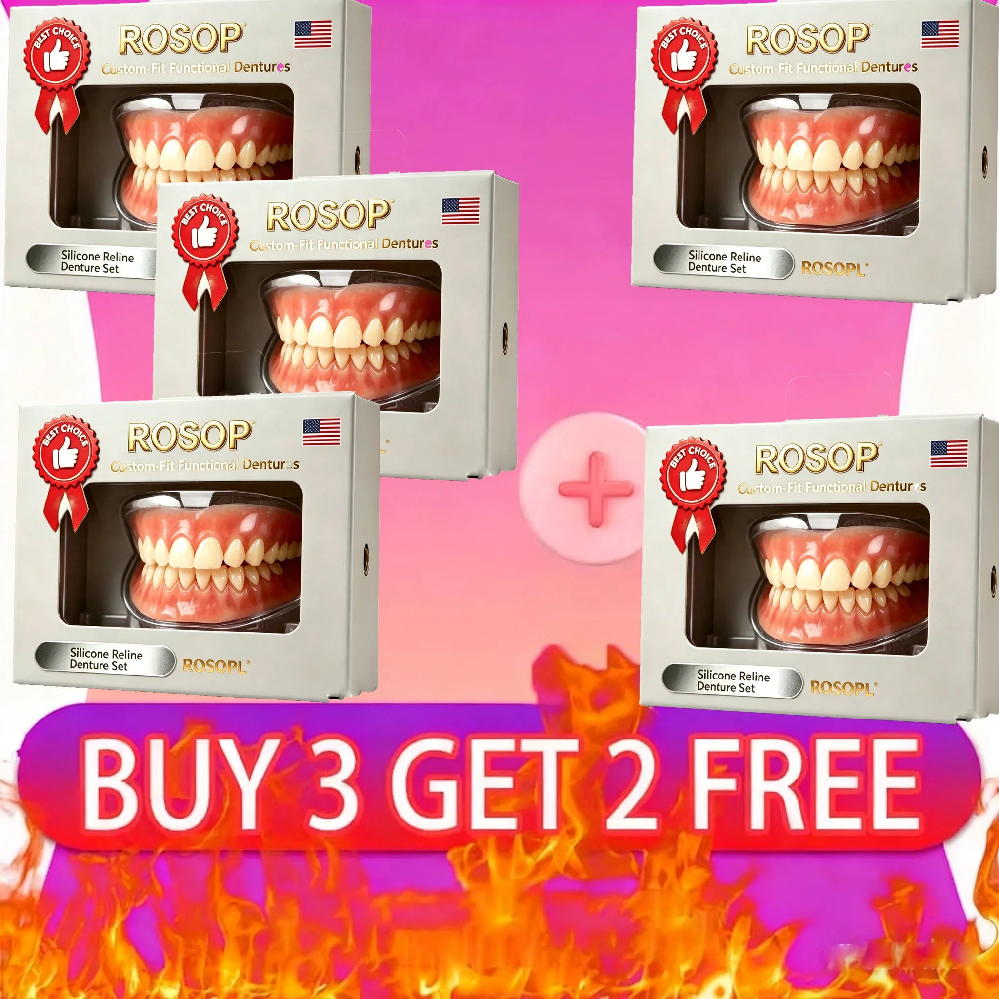 Silicone Denture Kit Upper and Lower Fake Teeth Set - 9