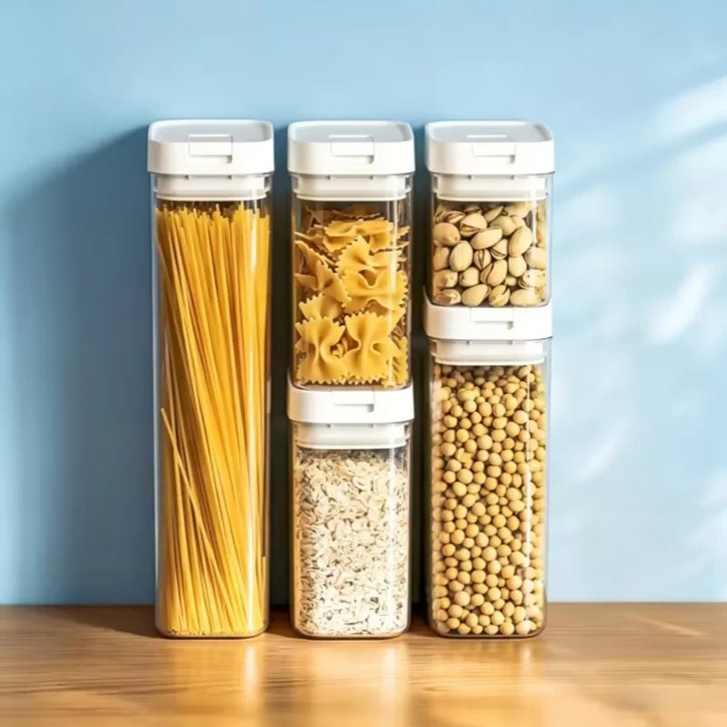 Transparent Airtight Food Storage Container Kitchen Grain Pasta Jar