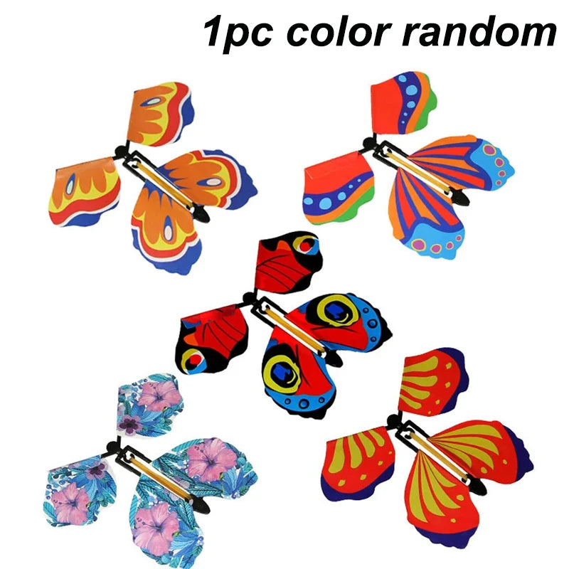 Magic Flying Butterfly Wind Up Toy Surprise Greeting Card Prop - 19