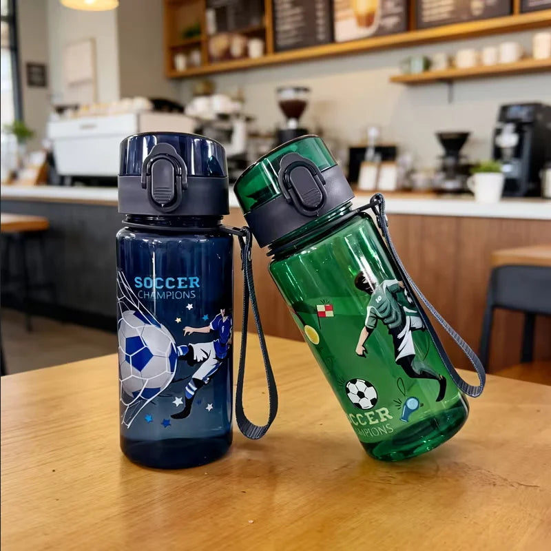 Portable 400ml Kids Water Bottle with Pop-Up Lid and Carrying Strap - 5