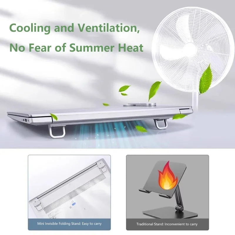 Mini Portable Laptop Stand Invisible Foldable Ergonomic Cooling Feet