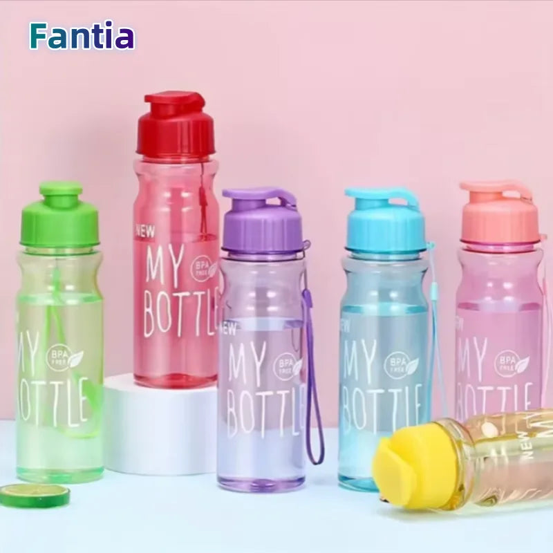 Fantia 500ml Transparent Sports Water Bottle with Strap for Hiking - 1