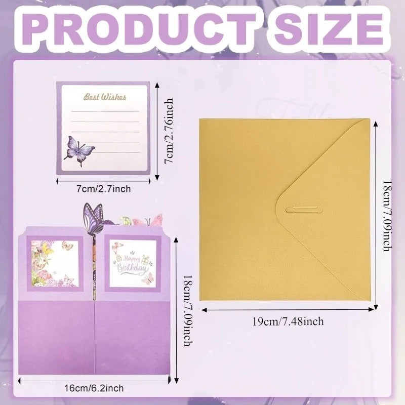 3D Pop Up Birthday Greeting Card Gift Box with Envelope for All Ages - 8