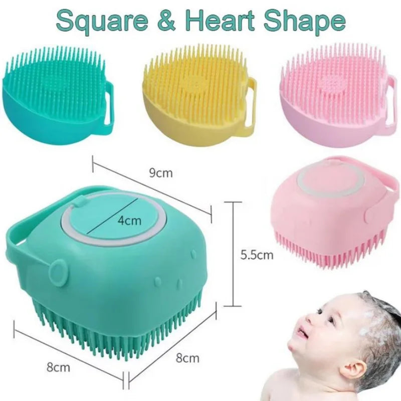 Silicone Bath Brush Body Scrubber with Soap Dispenser Massage Comb - 5