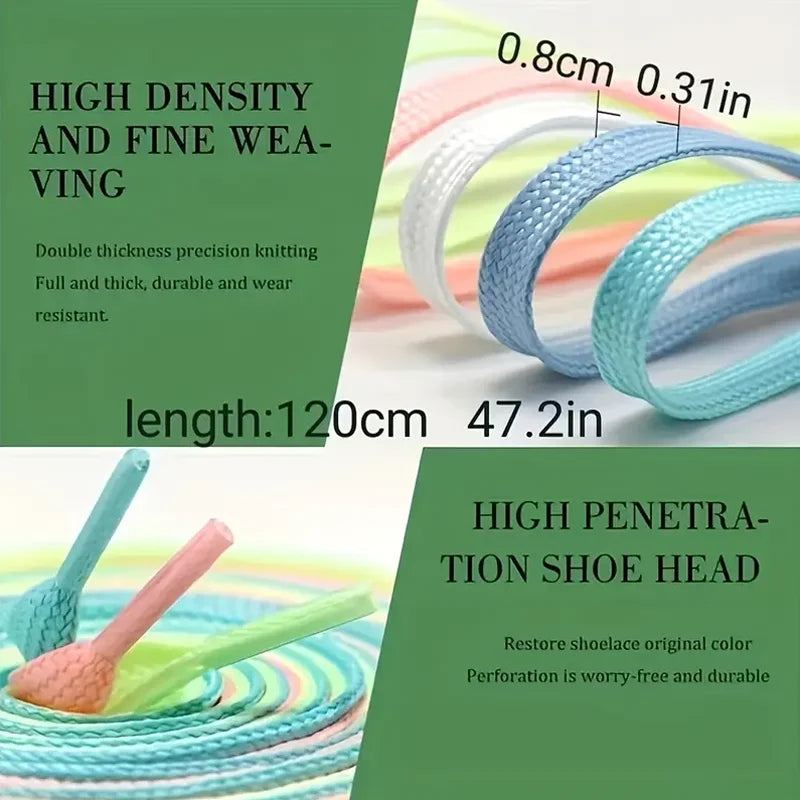 Glow in the Dark Flat Shoelaces Luminous Reflective Sneaker Strings - 5