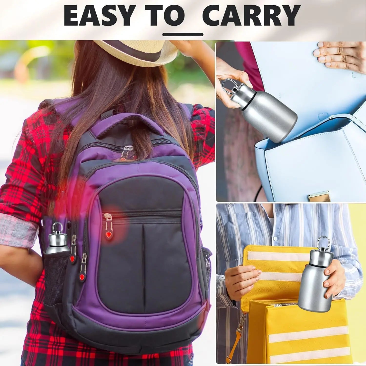Mini Stainless Steel Vacuum Insulated Water Bottle Travel Coffee Flask - 7