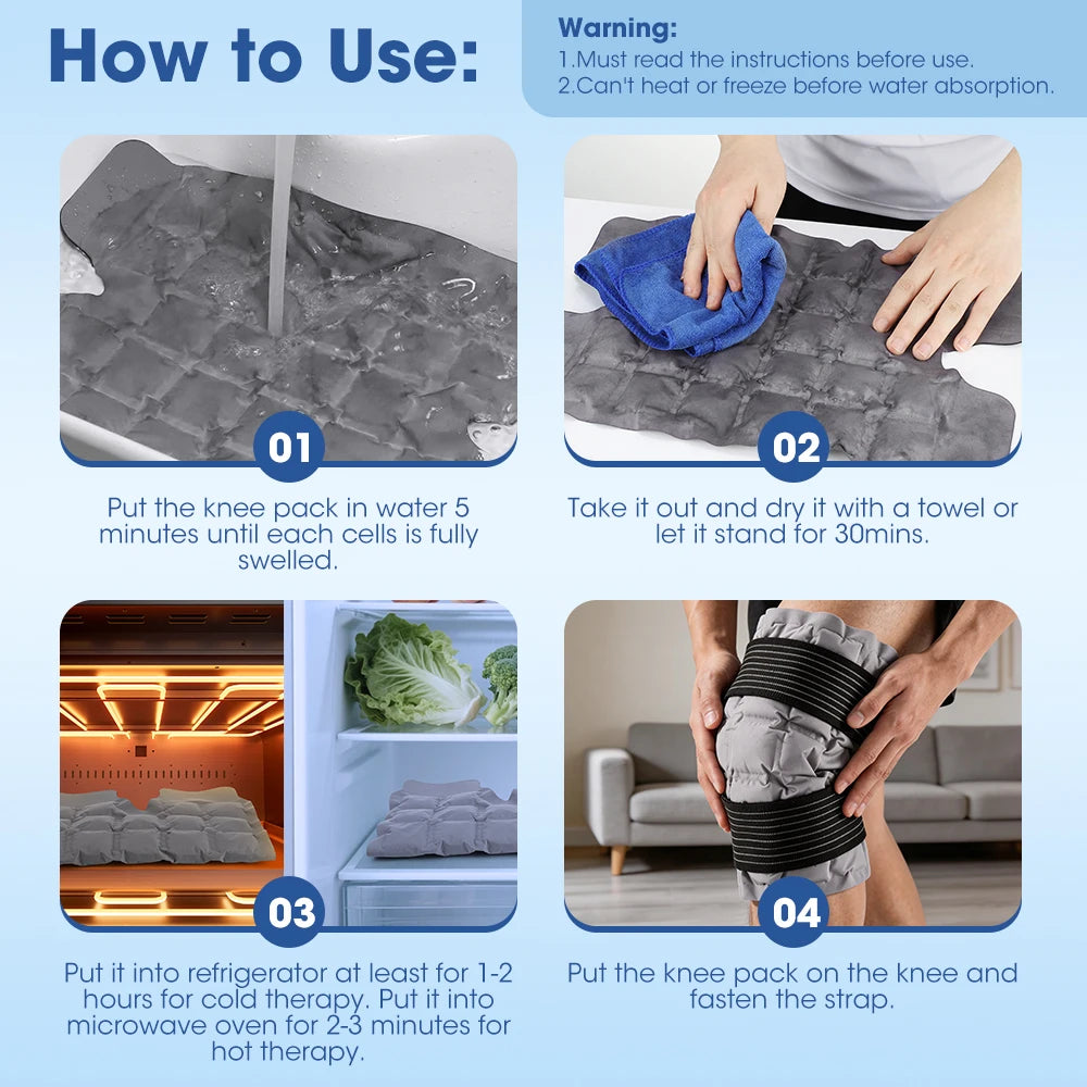 Portable Knee Ice Pack Wrap Hot Cold Compress Support