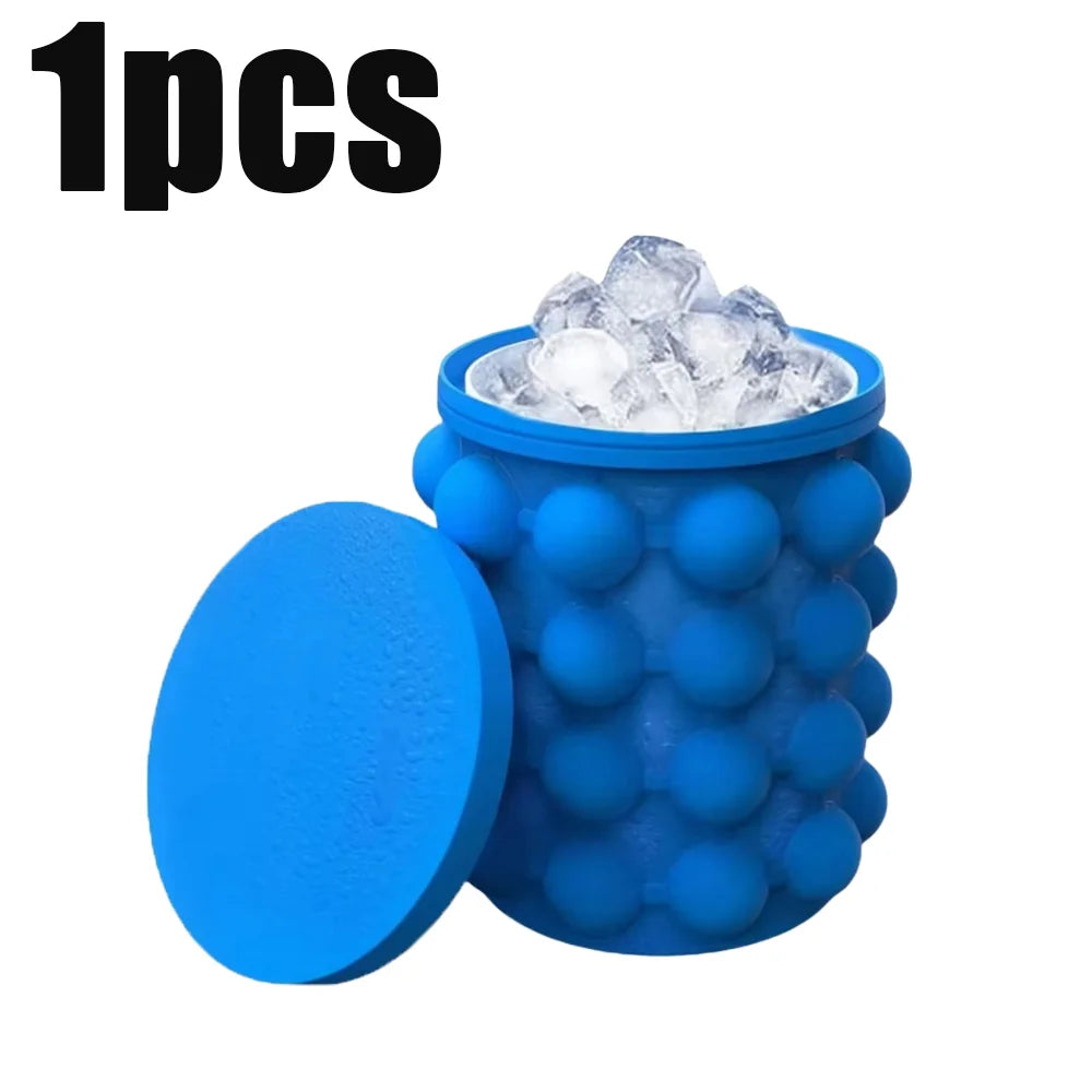 2-in-1 Silicone Ice Cube Mold and Portable Ice Bucket for Drinks - 19