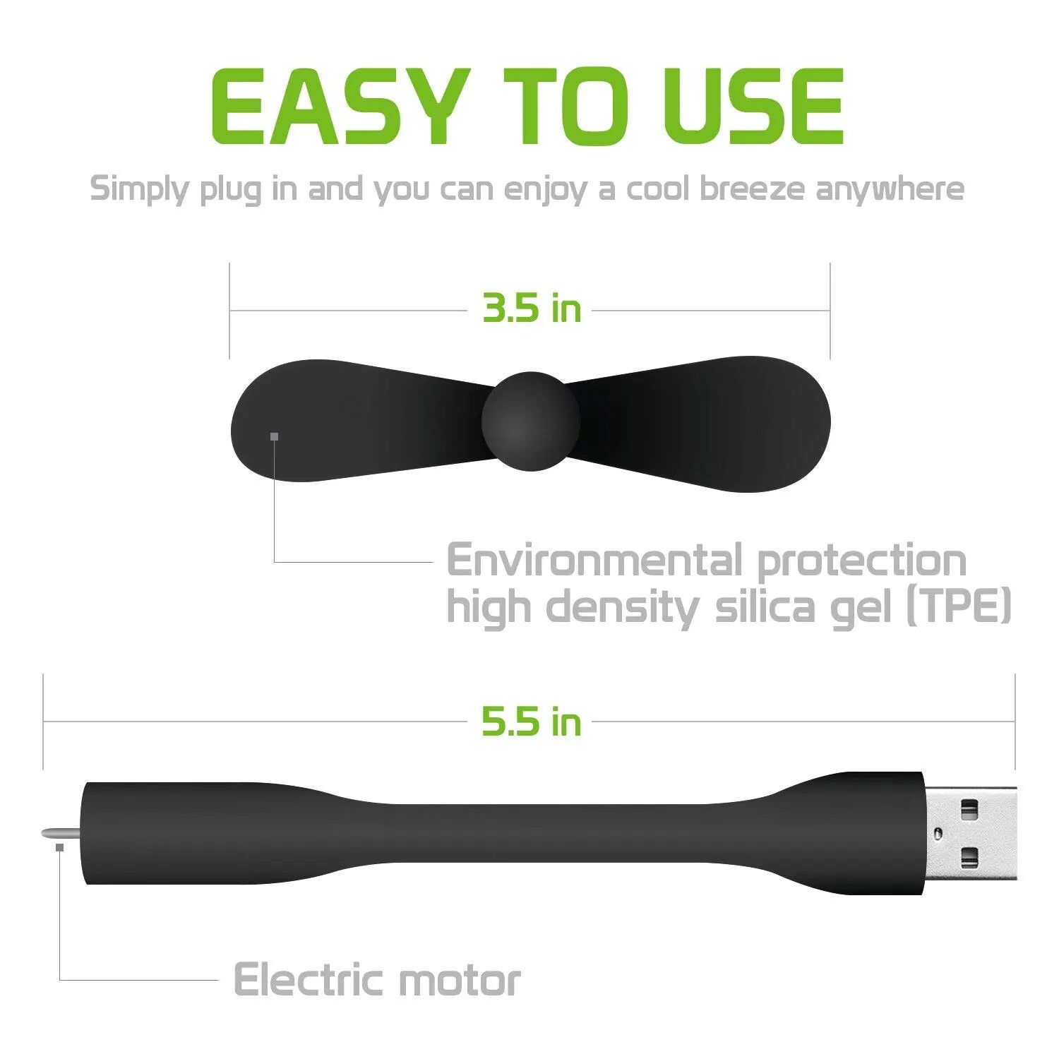 Portable Mini USB Fan Flexible Cooling Gadget for Laptop and Power Bank - 2