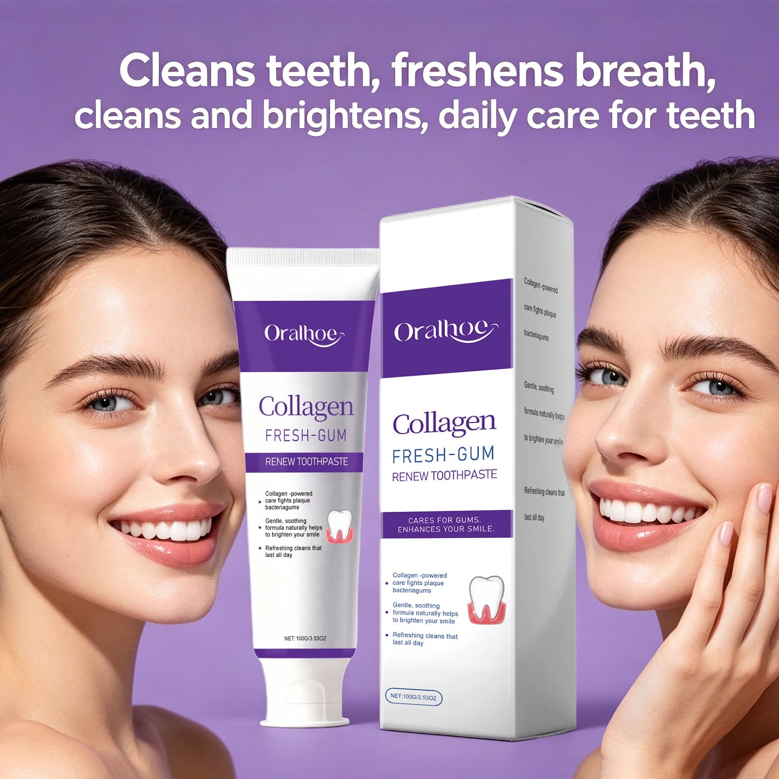 Collagen Whitening Toothpaste Fresh Breath Gum Care - 4